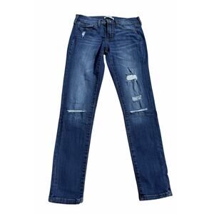 BANANA REPUBLIC Jeans Womens 25 Skinny Ankle Distressed Blue Wash Denim Pants